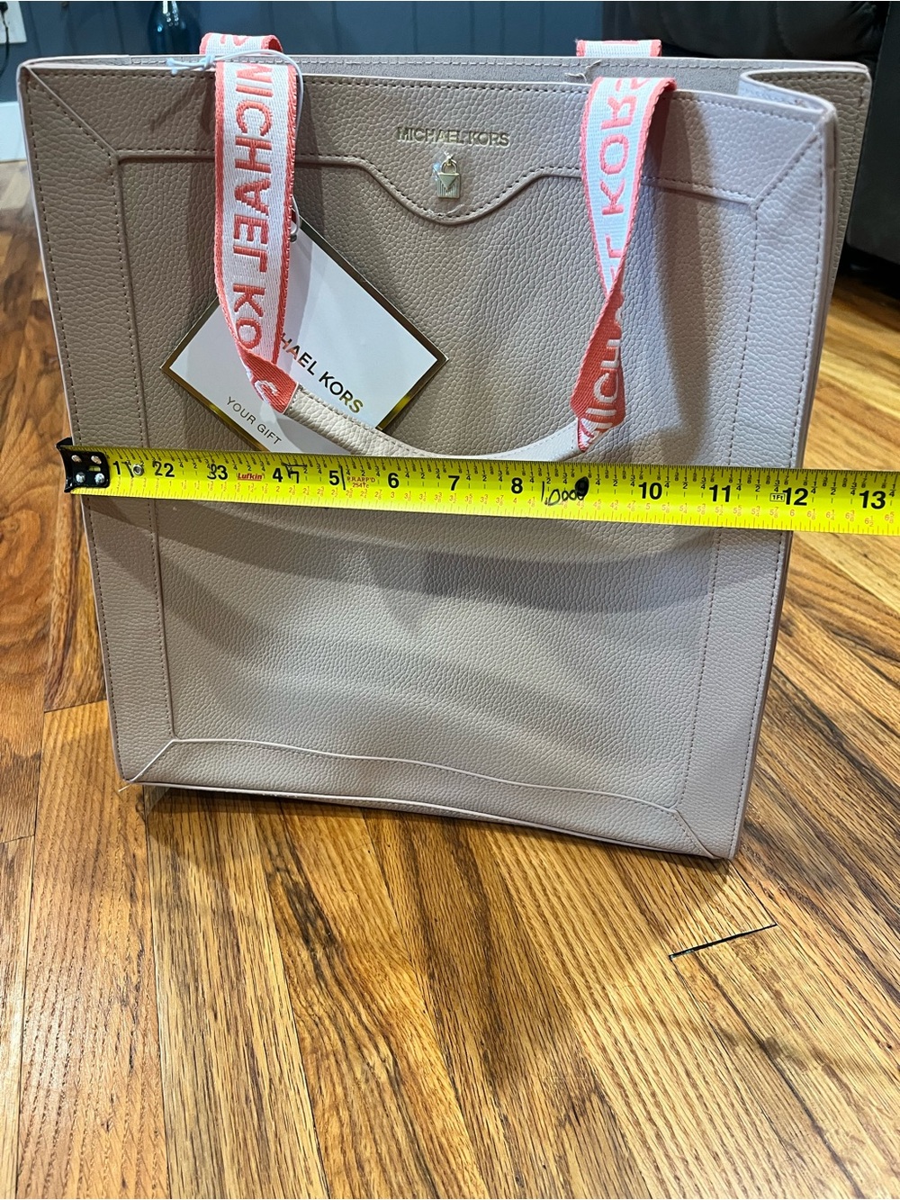 Michael Kors Limited Edition Tote Bag NWT Blush Beige Pink Logo Handle Shopper - Picture 3 of 8